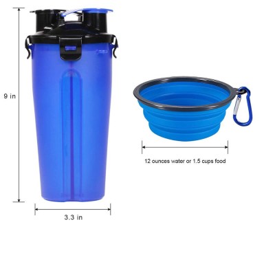 Dog Feeder 2 In 1 Water and Food Outdoor Dog Water Travel Food Supplies Container Dish Cup for Cats Dogs